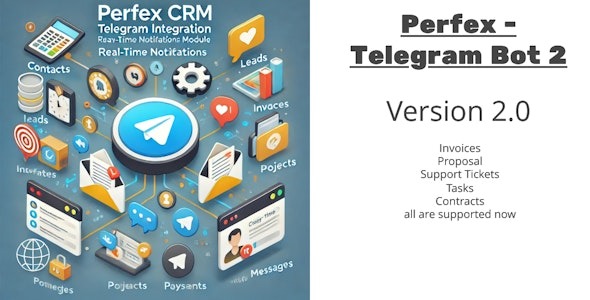 TelegramBot Chat Module for Perfex CRM v2.0.1 - Perfex CRM与TelegramBot聊天模块