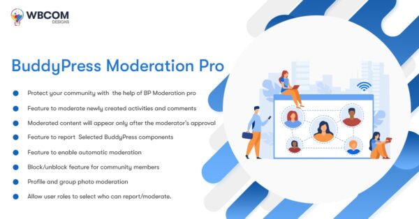 Wbcom Designs – BuddyPress Moderation Pro v3.7.1 | BuddyPress社区管理插件