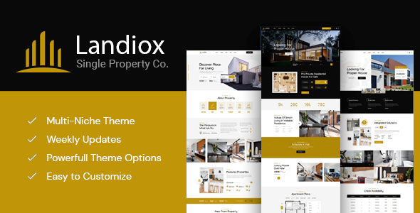 Landiox (v1.0.4) 单属性WordPress主题 - 专业房地产网站设计