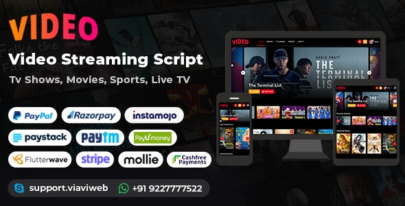 Video Streaming Portal v2.4 (电视剧、电影、体育、视频流媒体、直播电视)