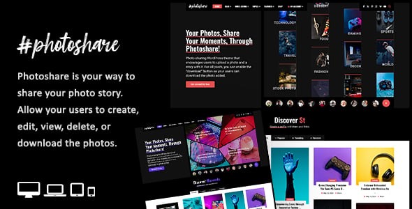 Photoshare v1.2 – 博客故事与照片下载WordPress主题