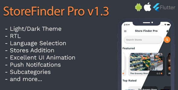 StoreFinder Pro Full App Flutter v1.3 - 专业商店定位Flutter应用完整版