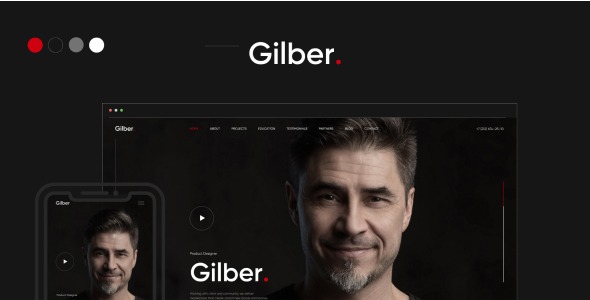 Gilber (3 Jan, 2025) 个人简历WordPress主题 - 专业CV/简历模板