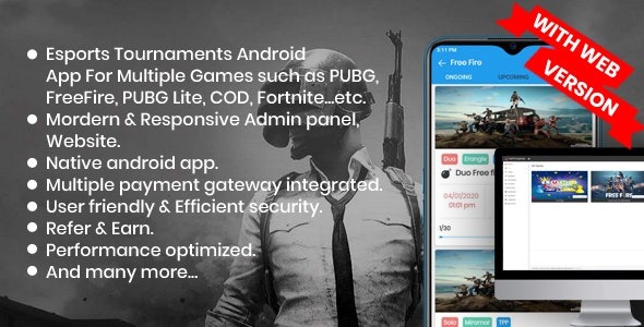 BattleMania With Web version v5.3.1 - PUBG/Free Fire/COD锦标赛应用与网站及管理面板