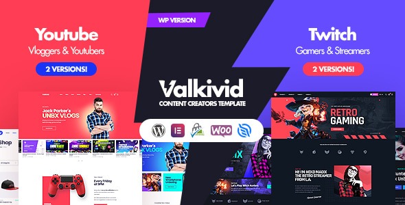 Valkivid v1.0.1 内容创作者WordPress主题 - 专为内容创作者设计的响应式主题