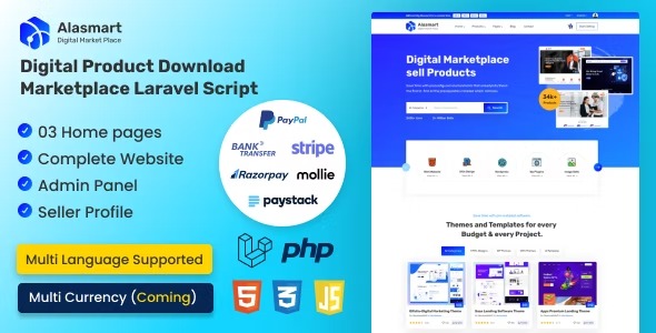 Alasmart (v4.1.0) 数字产品下载市场Laravel脚本