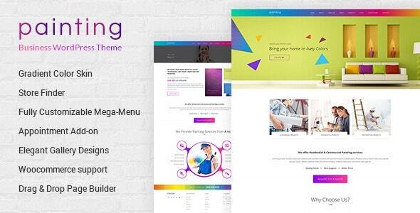 Paint v3.5 Painting Company WordPress Theme - 专业绘画公司网站主题