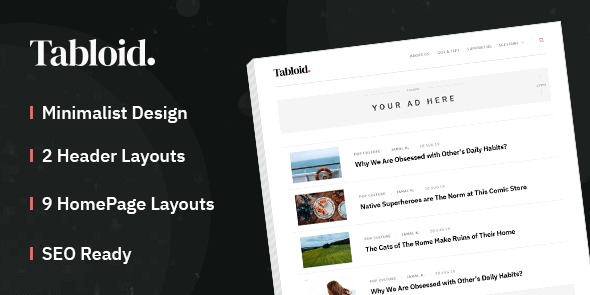 MyThemeShop Tabloid (v1.0.11) WordPress主题 - 新闻杂志风格网站设计