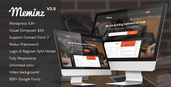 Meminz (v3.1) 下载软件着陆页主题