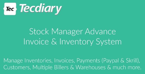 Stock Manager Advance with All Modules By Tecdiary v3.5.5 (Not Activated) - 高级库存管理与发票系统