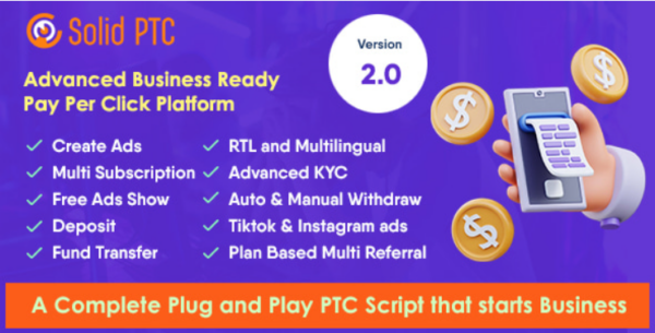 Solid PTC v2.0 – 高级点击付费平台 WordPress主题