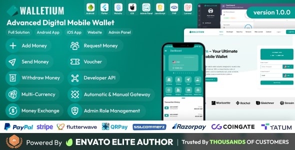 Walletium v1.2.0 数字钱包与支付网关完整解决方案