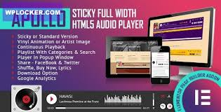 Apollo (v2.2) 粘性全宽HTML5音频播放器 – Elementor小工具插件