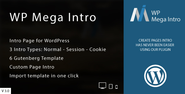 WP Mega Intro (v3.0) - 为WordPress打造的惊艳介绍页面