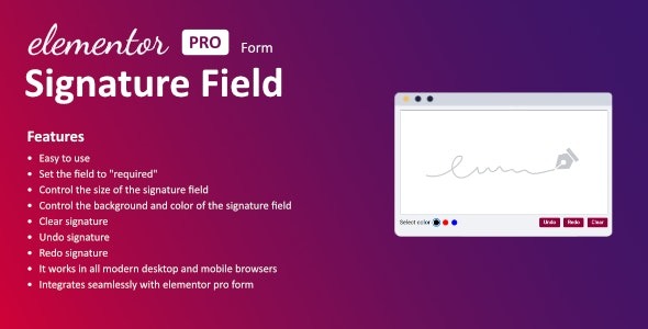 Signature Field for Elementor form v1.4.0 - Elementor表单签名字段插件