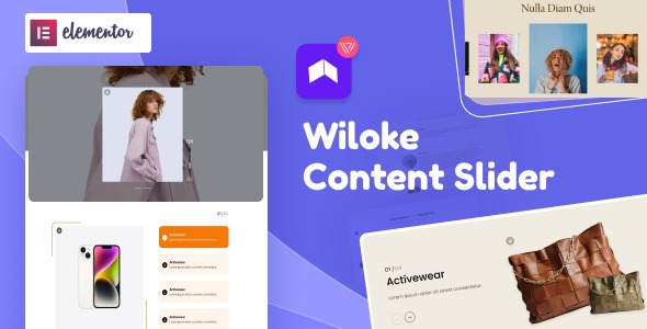 Wiloke Content Slider for Elementor v1.0.20 - 强大的Elementor内容滑块插件