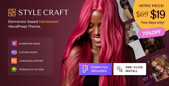 Style Craft v1.1.0 美发沙龙WordPress主题 - 专业发型师与美发沙龙网站设计