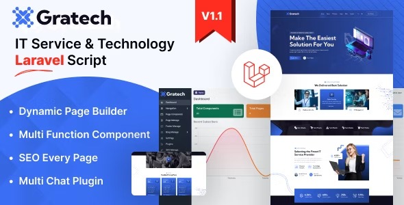 Gratech v3.2 IT服务与技术组件页面构建器主题