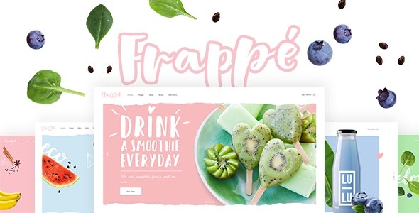 Frappé (v1.8) 冰沙、果汁和有机食品WordPress主题下载