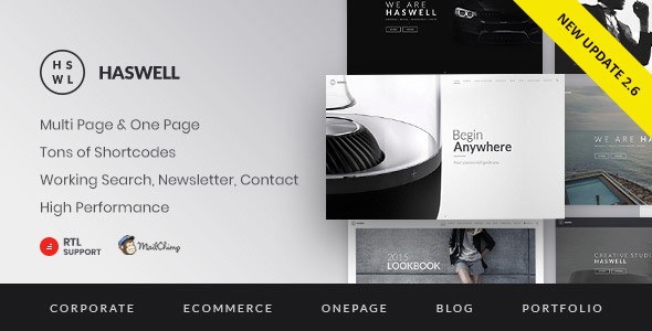Haswell v2.5多用途单页和多页模板 - 多功能WordPress主题