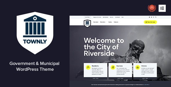 Townly v1.2 政府与市政 WordPress 主题 - 专为政府机构设计的响应式网站模板