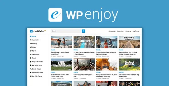 JustVideo Pro (v1.1.0) WPEnjoy Theme - 专业视频WordPress主题