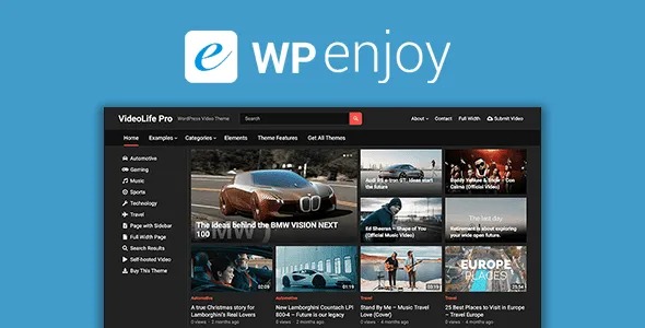 VideoLife Pro (v1.0.8) WPEnjoy Theme - 专业视频WordPress主题