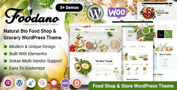 Foodano v1.1.1 天然食品商店WordPress主题 - 健康食品电商网站模板