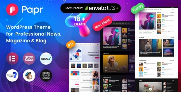 News Magazine Papr (v1.5.1) - 新闻杂志WordPress主题