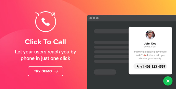 Elfsight Click To Call Plugin v1.2.0 - 一键呼叫WordPress插件