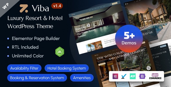 Viba v1.4.0 Luxury Resort & Hotel Elementor WordPress Theme - 豪华度假村与酒店WordPress主题