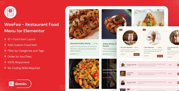 WooFoo (v1.0.7) 餐厅食品菜单Elementor插件