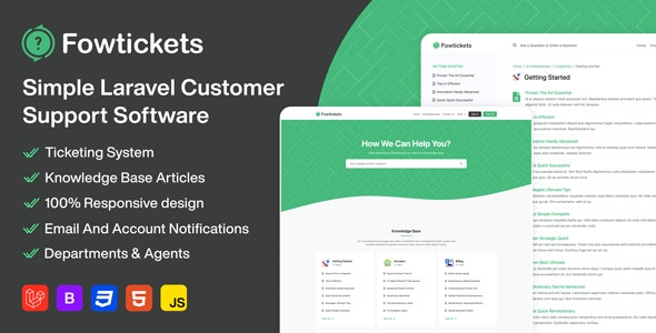 Fowtickets (v2.2) 高级Laravel帮助台与工单系统