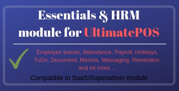 Essentials & HRM v5.1 (人力资源管理系统) Module for UltimatePOS