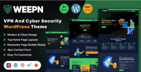Weepn v1.0 VPN & Cloud Services WordPress主题 - 专业VPN和云服务网站模板