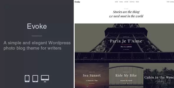 Evoke (v2.4.9) 照片故事 WordPress 博客主题 - 展示您的摄影故事
