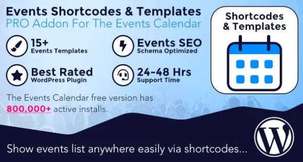 The Events Calendar Shortcode and Templates Pro v3.3.2 - WordPress活动日历短代码和模板专业版插件