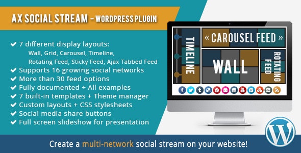 AX Social Stream 3.9.14 - WordPress插件