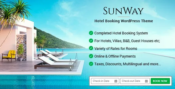 Sunway (v6.8.1) 酒店预订WordPress主题 - 专业酒店预订解决方案