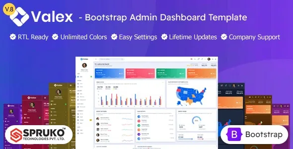 Valex (v8.0) Bootstrap 后台管理仪表盘 HTML 模板