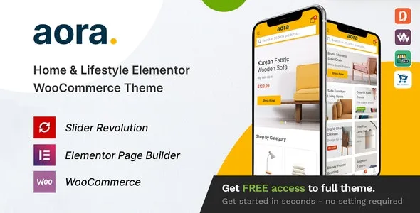 Aora (v1.3.8) 家居与生活方式 Elementor WooCommerce 主题