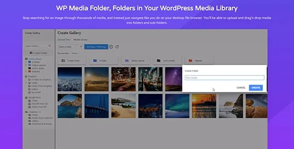 WP Media Folder Pro (v6.0.4) + Cloud addon v3.8.1 + Gallery addon v2.6.9 - WordPress媒体文件夹专业版及扩展插件