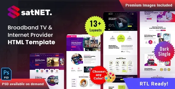 (v2.0) Satnet Broadband TV & Internet Provider HTML Template - 卫星宽带电视和互联网提供商HTML模板
