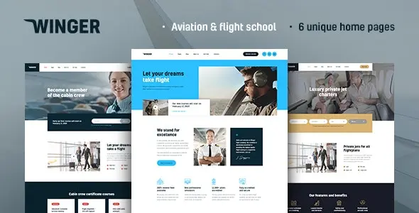 Winger 1.0.9 - 航空飞行学校网站WordPress主题
