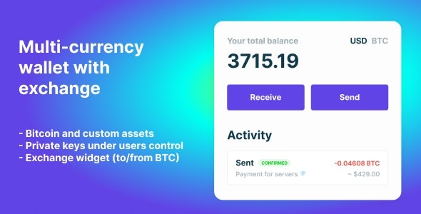 Bitcoin, Ethereum, ERC20 Crypto Wallets with Exchange 1.1.1519