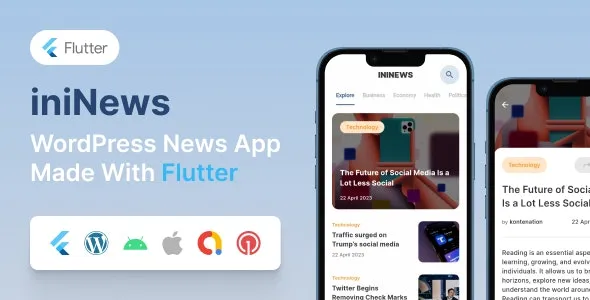 iniNews Flutter移动应用WordPress主题 - 2023年6月19日更新
