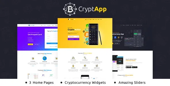 CryptApp (v3.0) 加密货币应用WordPress主题 - 专业落地页设计