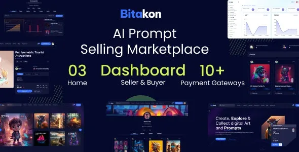 v1.0.9 Bitakon AI Prompt Buy Selling Marketplace (Multi Seller) - AI提示词买卖多商家市场平台