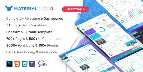 MaterialPro (v8.1) Material Design Bootstrap 5 后台管理模板