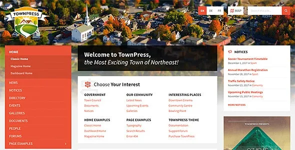 TownPress (v3.8.11) 市政WordPress主题 - 专为地方政府和市政网站设计